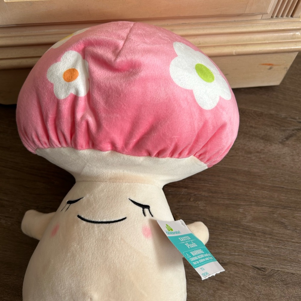 NWT Pink and Cream Plush Toy with Floral Design - Picture 2 of 3